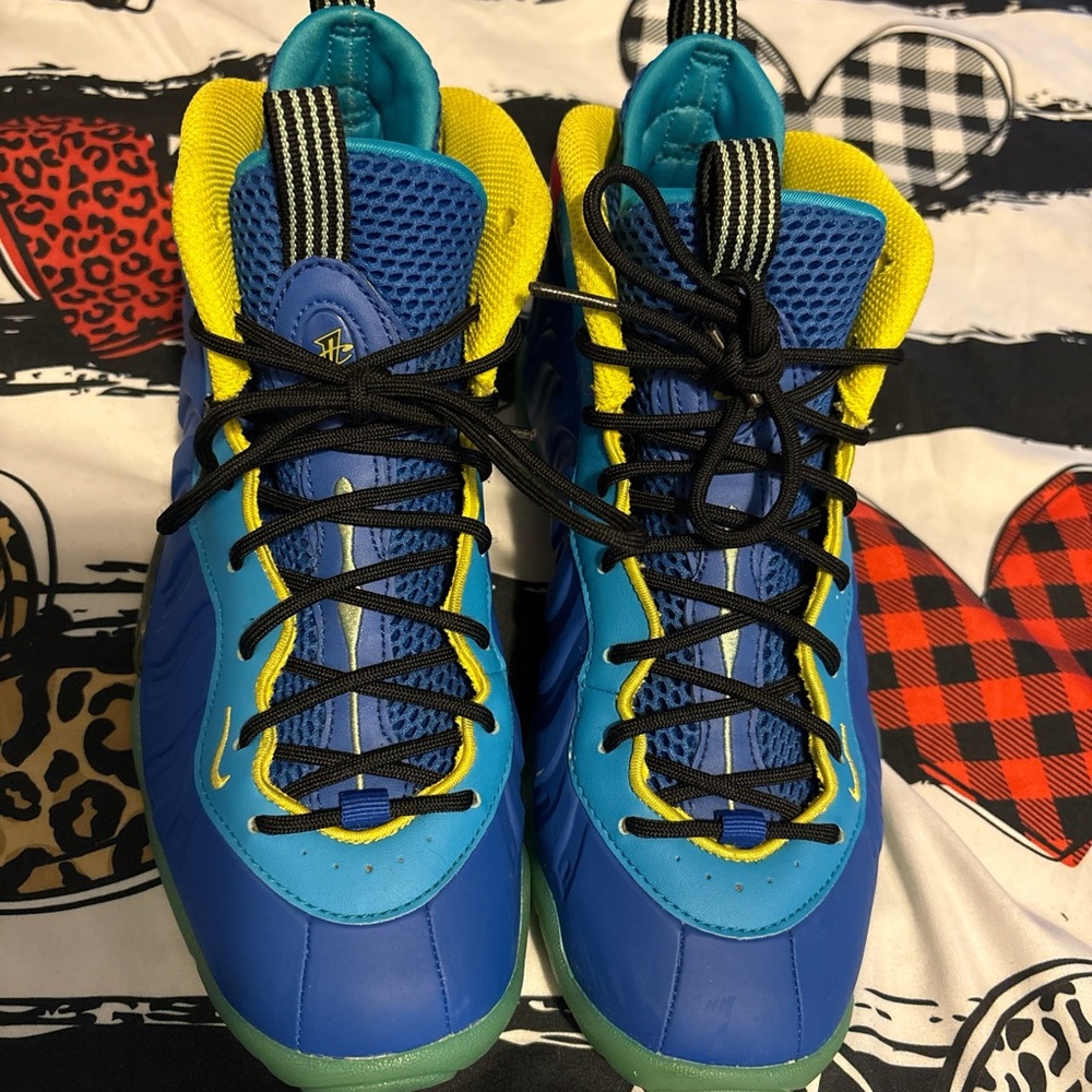 Nike Kids Blue and Yellow High-Top Sneakers
